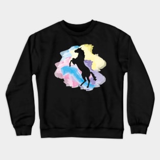 Horse lover Equestrian Watercolor artwork riding gifts Crewneck Sweatshirt